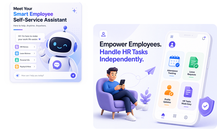HR attendance app dashboard with employee management system
