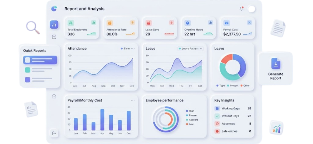 HR reports and analytics dashboard